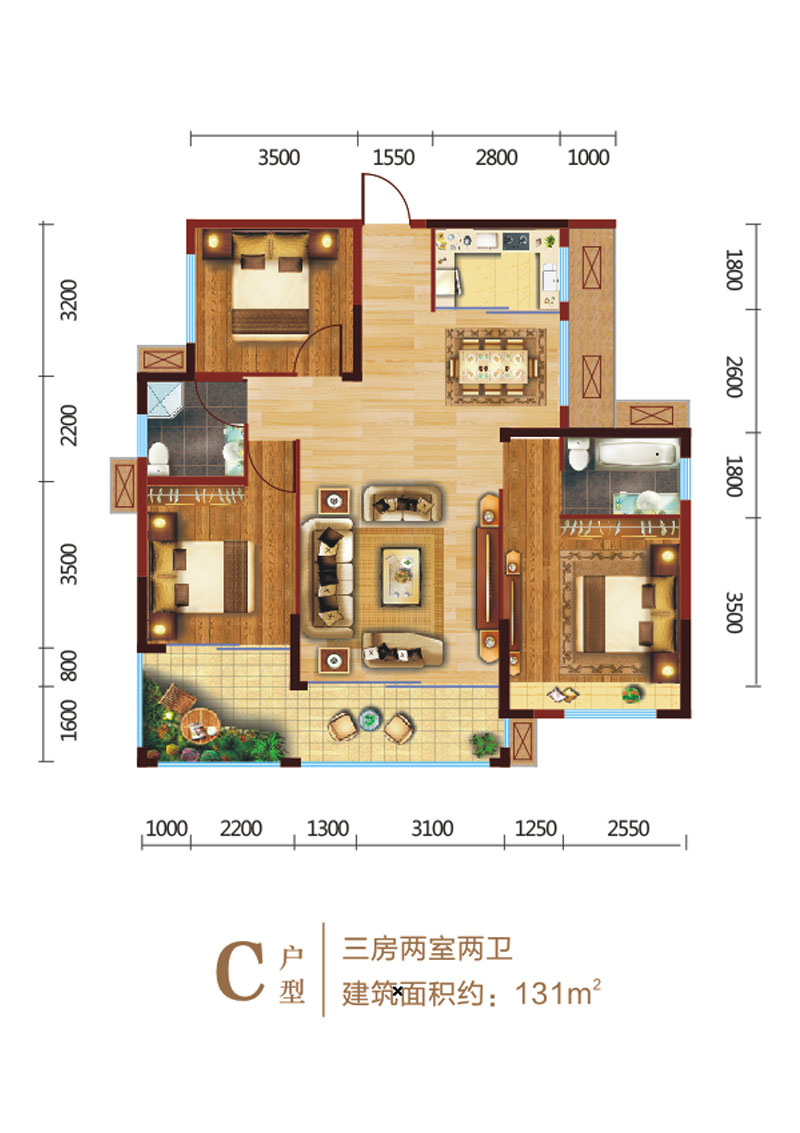 石门县三江欣城C户型