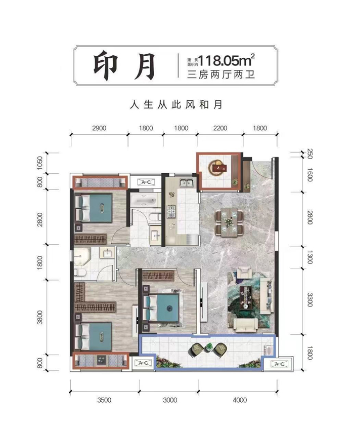 武陵区金科天宸印月户型