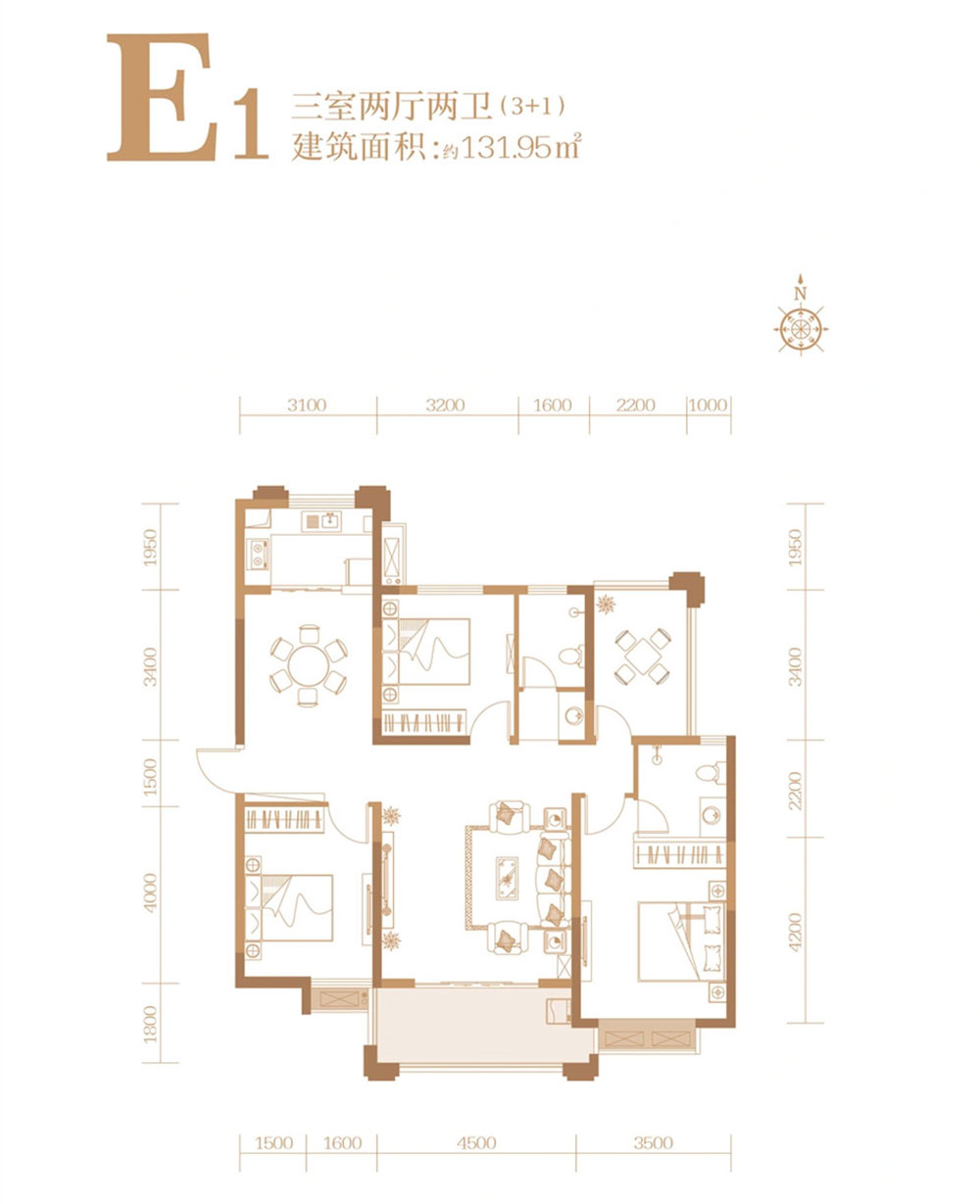 岳阳县荣湖城E1户型