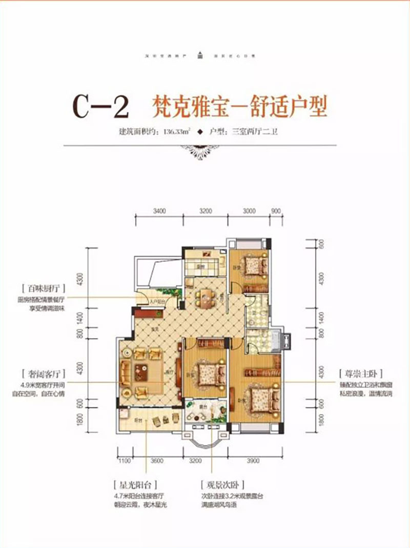 岳阳楼区宝德东堤湾1号C-2户型