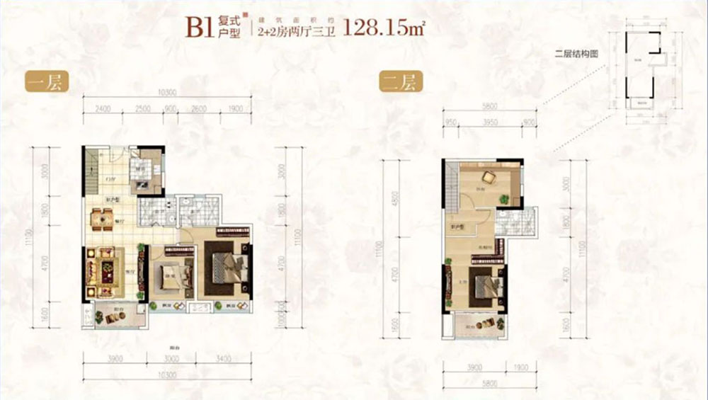 湘阴县文星御龙湾B1复式户型