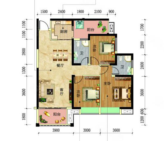 汨罗市港鑫龙城15A户型