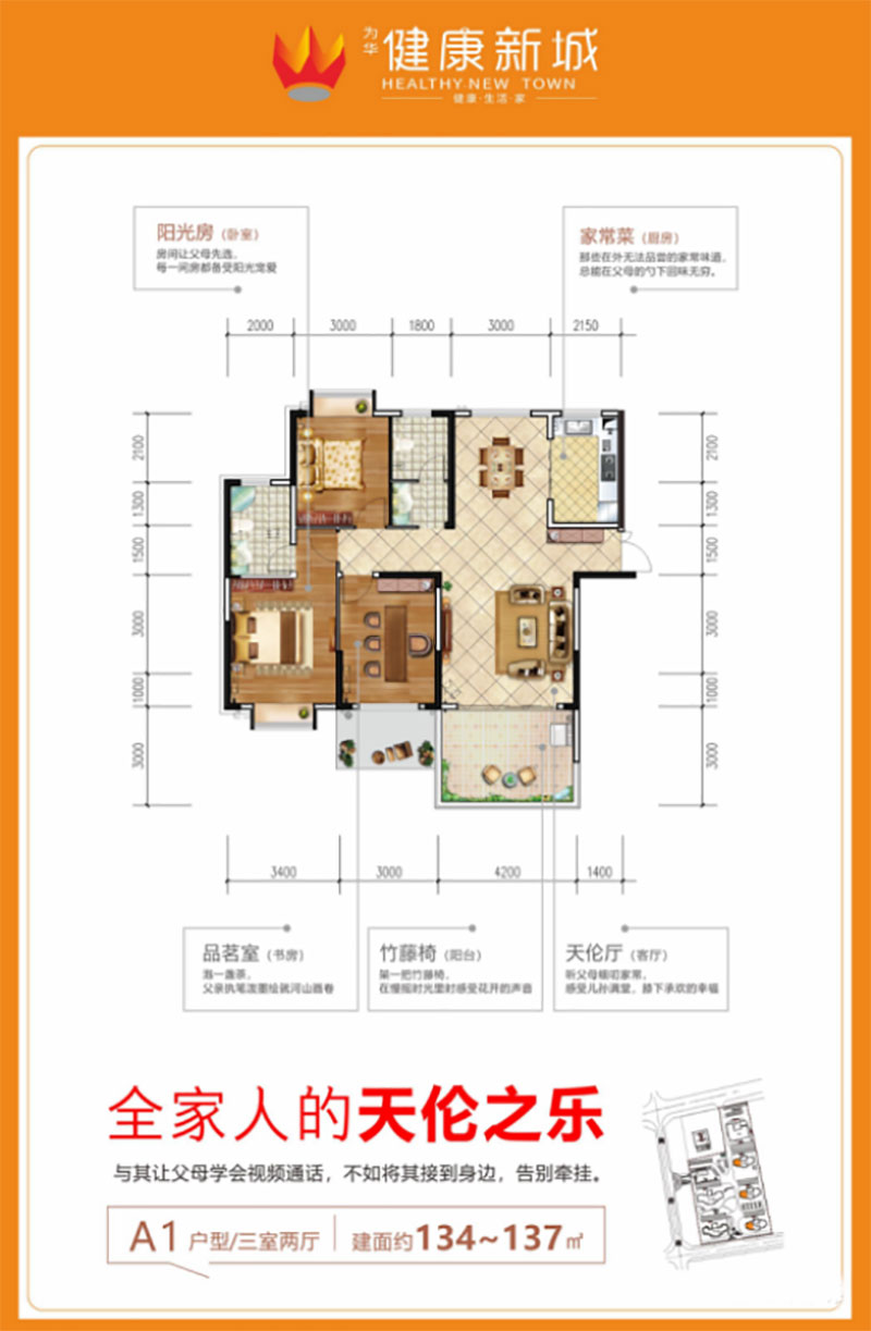 华容县健康新城A1户型