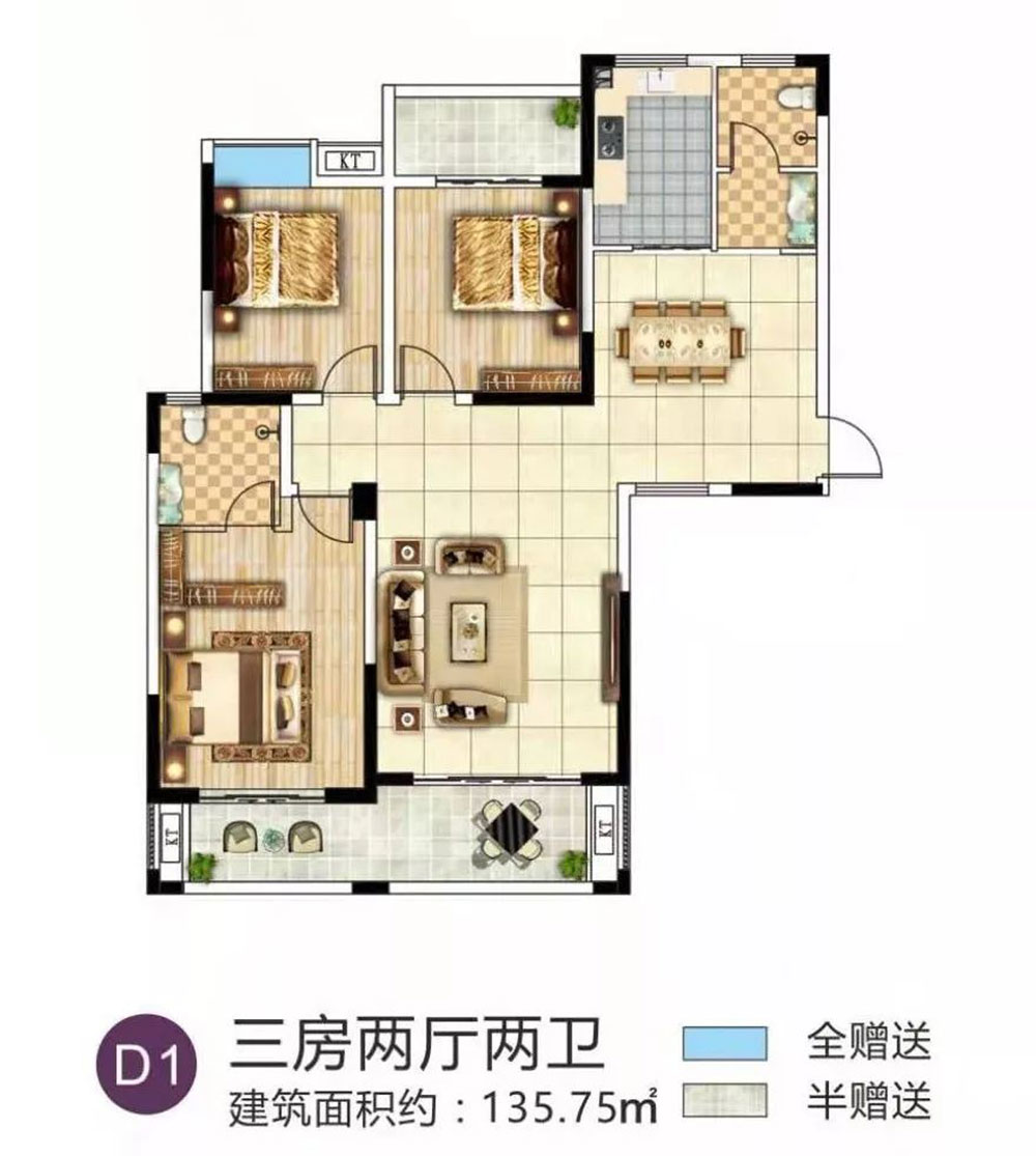 华容县金湖龙湾D1户型