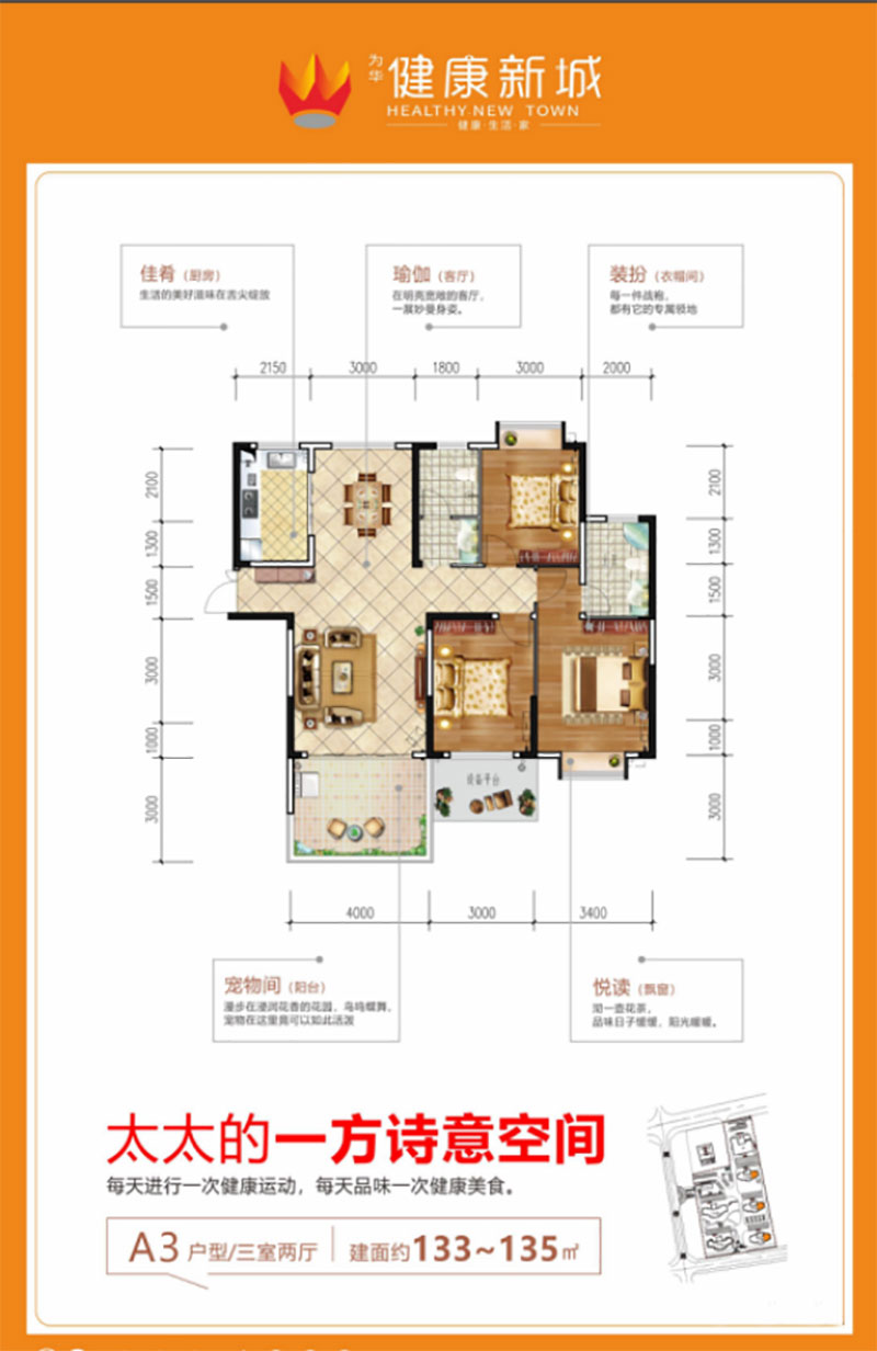 华容县健康新城A3户型