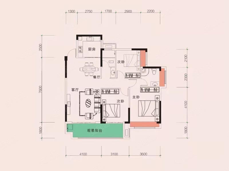 桂阳县德泰宝领嘉园8栋06户型