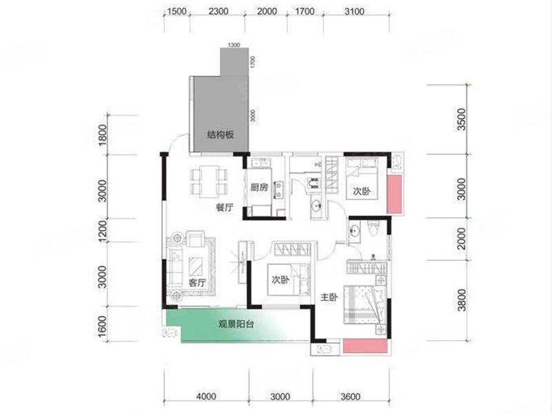 桂阳县德泰鑫龙华府C2户型