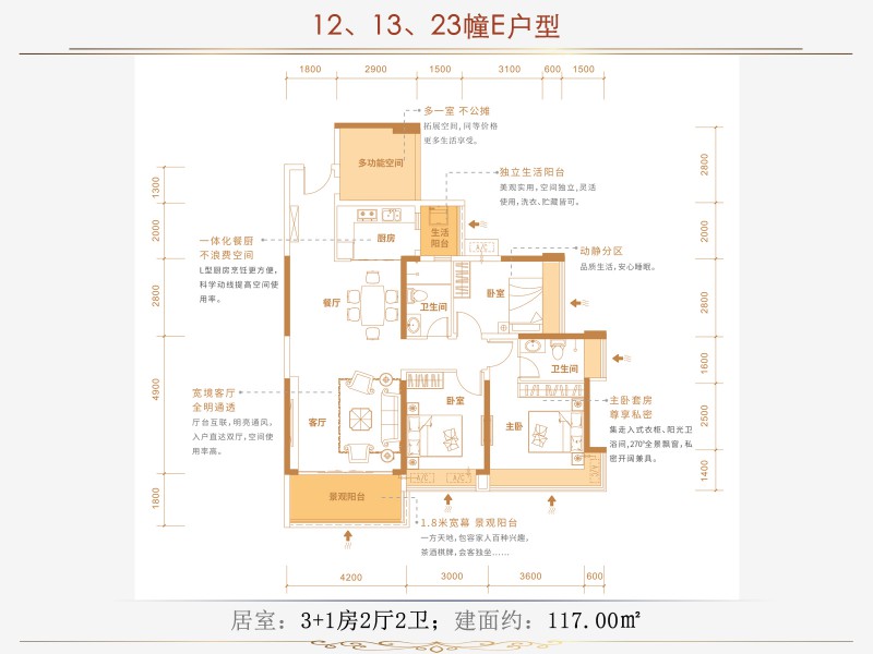 耒阳合兴顺湖城23栋E户型