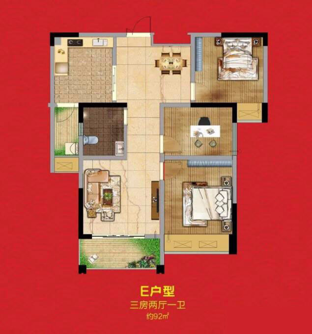 衡南名门国际E户型